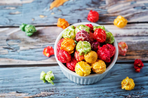 istock Multicolor caramel sweet Popcorn in a white bowl 1213718077
