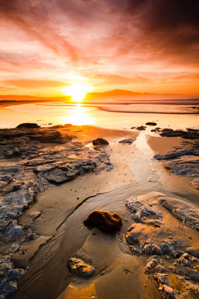 istock Sunset in Ladeira beach in Corrubedo 1213719337