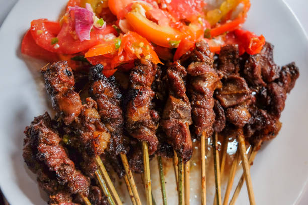 istock Delicious Indonesian chicken satay 1213725522