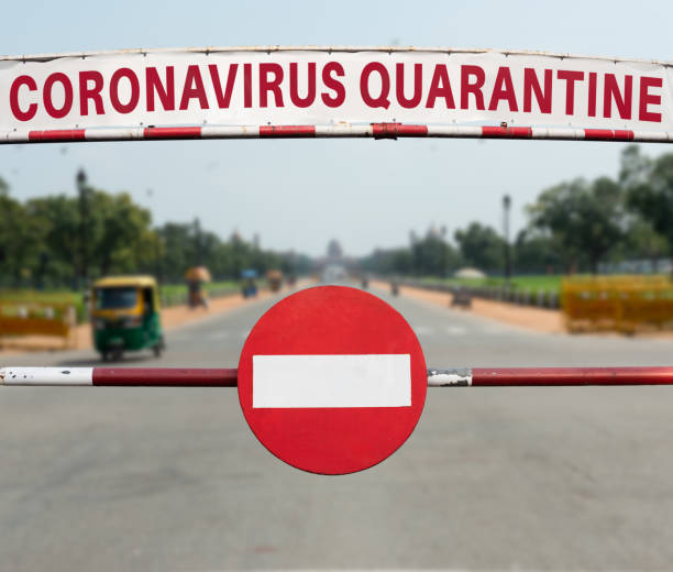 Coronavirus Quarantine in New Delhi Coronavirus Quarantine in New Delhi, India international border photos stock pictures, royalty-free photos & images