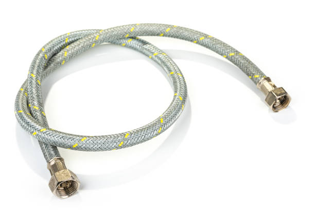 istock Old gas hose for cook stove on a white 1213728329