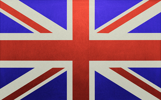 National flag of the United Kingdom with a vintage retro texture treatment