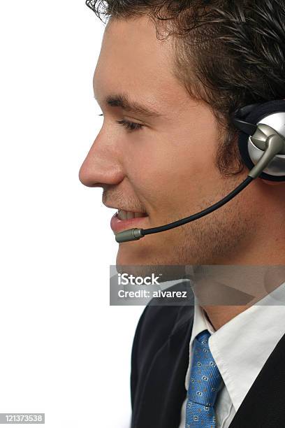 Side Pic Of Phone Operator Stock Photo - Download Image Now - Adult, Adults Only, Assistance