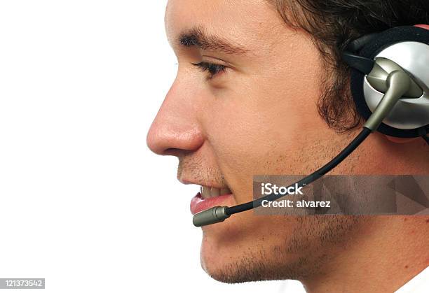 Phone Operator Side Picture Stock Photo - Download Image Now - Customer Service Representative, Males, Support