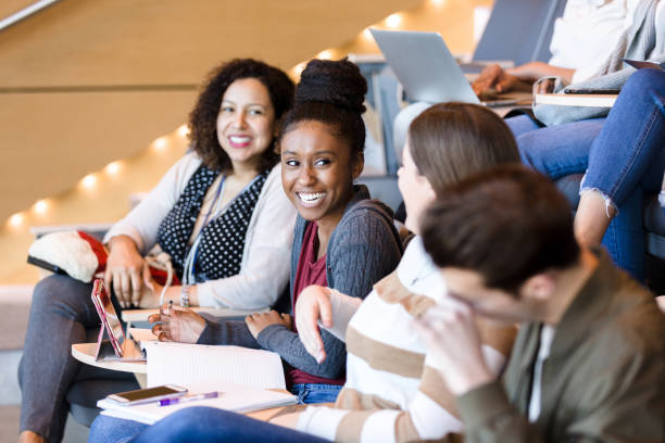 istock Smiling female students attend college class 1213738991