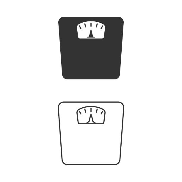 Weight Scale Icon Vector Design on White Background. Scalable to any size. Vector Illustration EPS 10 File. kilogram stock illustrations