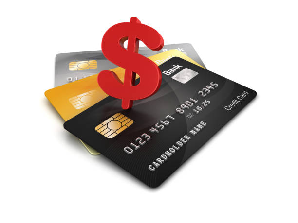istock Credit Cards with Dollar Sign - 3D Rendering 1213743219