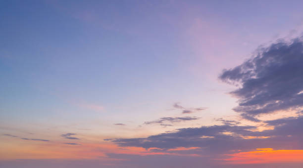istock Sunset sky. Abstract nature landscape background. Dramatic blue and orange, colorful clouds at twilight time. 1213744881