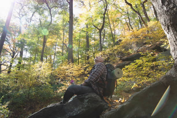 Person hiking outside in nature