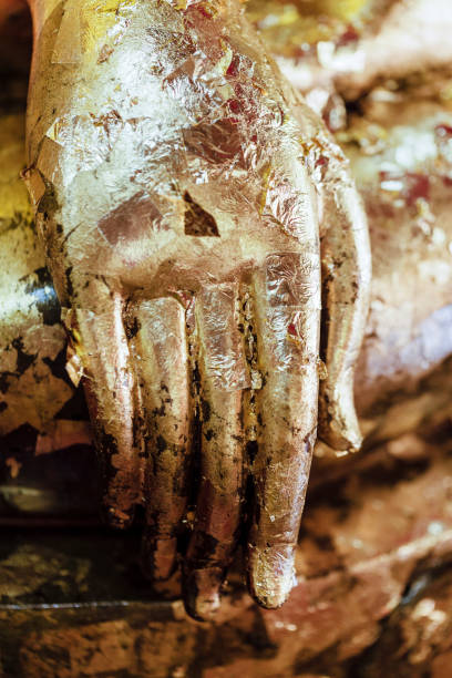 istock Close-up Buddha statue hand in Chiang Mai, Thailand 1213749549