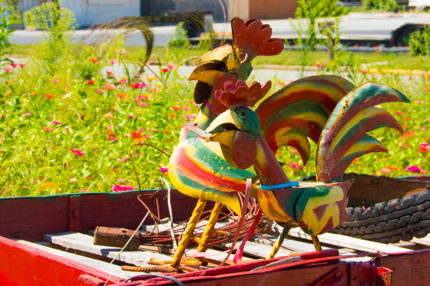 Roosters-Made from scrap steel-Carmi Illinois