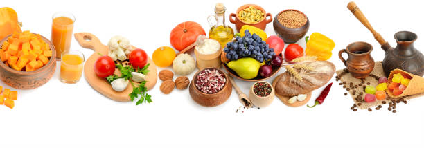 istock Set of natural products isolated on white background. 1213749736