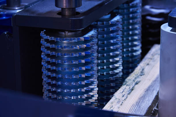 istock Cutter for processing flat surfaces of wood in a woodworking machine 1213750433