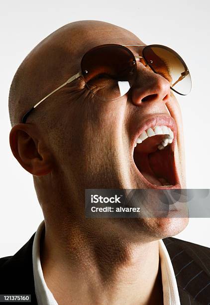 Screaming Man Stock Photo - Download Image Now - Adult, Anxiety, Balding