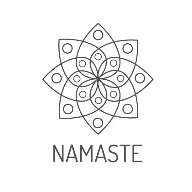 Vector illustration of Minimal Outlined Namaste Chakra Sign