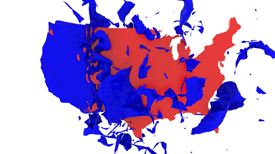 USA map - blue coating peels off