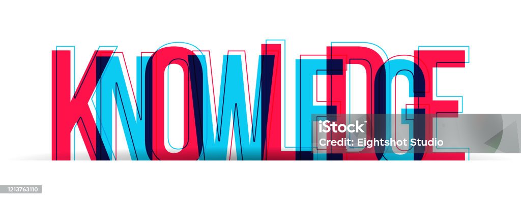 Word Knowledge Lettering The Word Knowledge Vector Letters Isolated On A White Background Stock ...