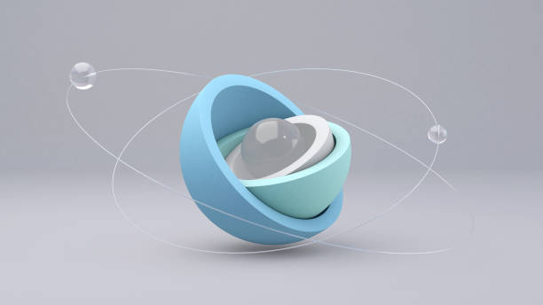 istock Blue, mint green, white hemispheres. Glass balls. Abstract illustration, 3d rendering. 1213763755