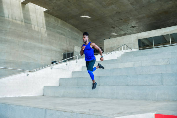 istock Brazilian man jogging at the stairs 1213764487