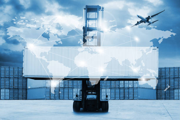 istock logistics  background or transportation Industry or shipping business, Container Cargo  shipment , truck delivery, airplane , import export Concept 1213766364
