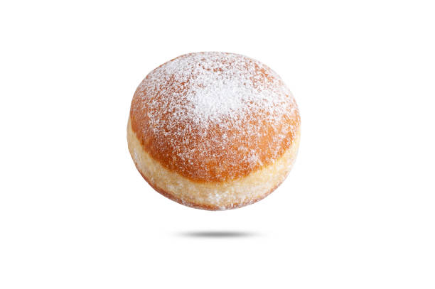 istock fresh donut sprinkled with powdered sugar. isolate on white background 1213767414