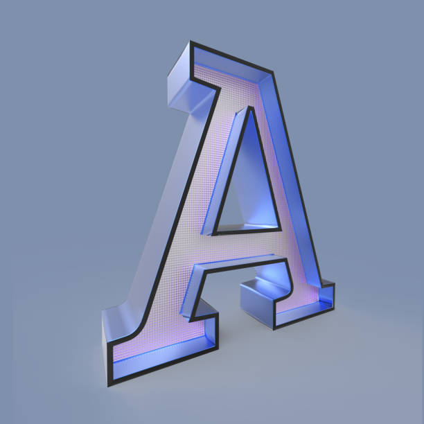 istock 3D alphabet A text render isolated on gray BG 1213769684