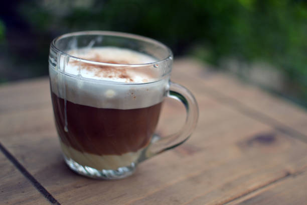 istock black coffee with condensed milk and latte 1213775116