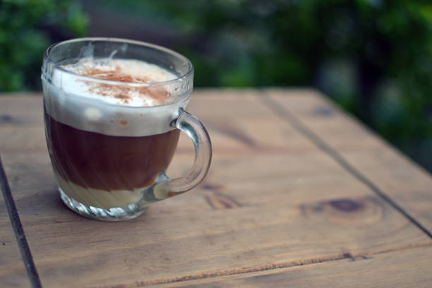 istock black coffee with condensed milk and latte 1213775180
