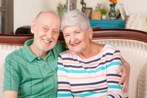 istock Senior Man and Woman Smiling 1213776189