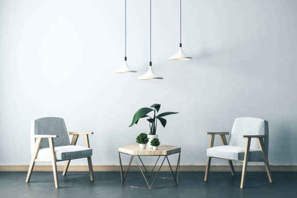 istock Modern living room interior with two armchair 1213776571
