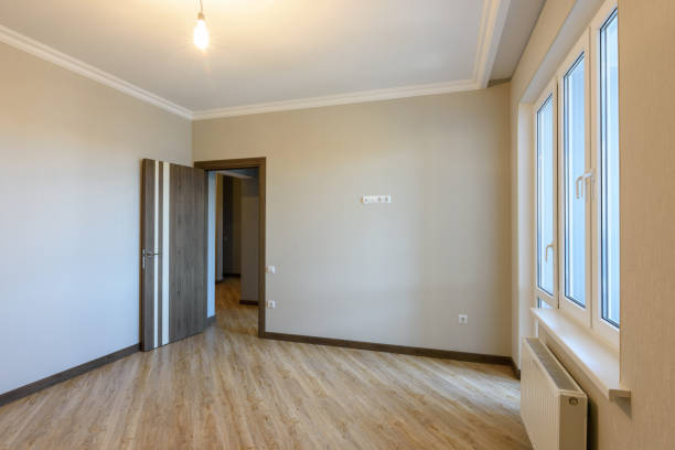 istock Interior of an empty bedroom after a renovation 1213777481
