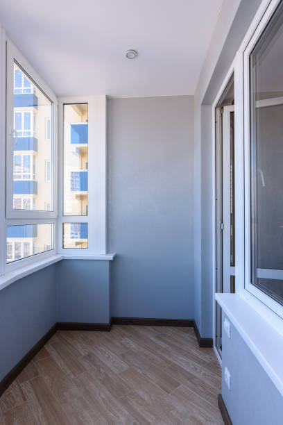 istock Interior of a spacious empty balcony after renovation 1213777676