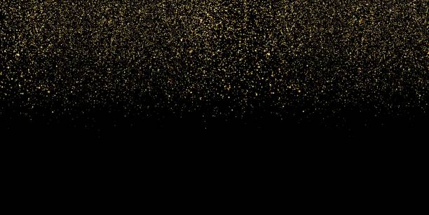 stockillustraties, clipart, cartoons en iconen met gouden sterren stippen verstrooien textuur confetti achtergrond - gold confetti