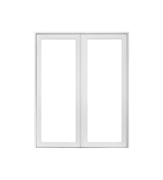 istock Real modern house window frame isolated on white background 1213783649