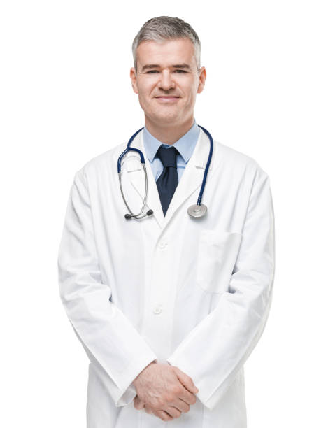 istock Confident male doctor in white lab coat 1213783741