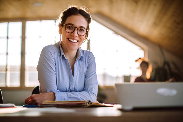 istock Happy Business Woman 1213787992