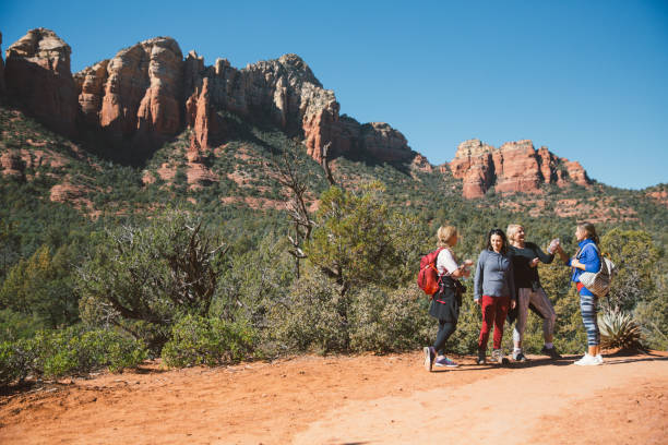 istock Best friends hiking. 1213793594