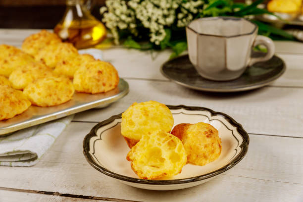 istock Breakfast with brazilian cheese bread and coffee. 1213794252