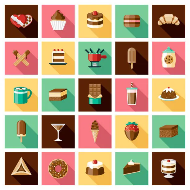 Vector illustration of Chocolate Lovers Icon Set