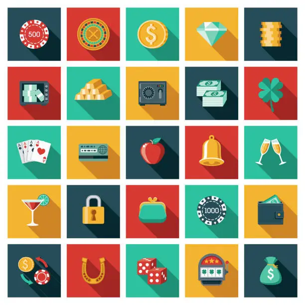 Vector illustration of Casino and Gambling Icon Set