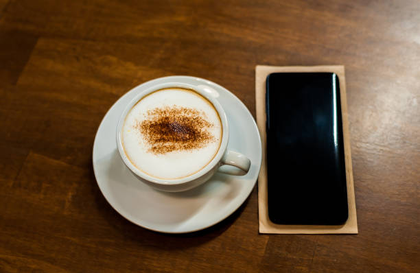 istock Hot coffee cappuccino in ceramic cup , clipping path included 1213798815