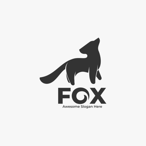 вектор иллюстрация фокс силуэт стиль. - silhouette animal desert fox stock illustrations