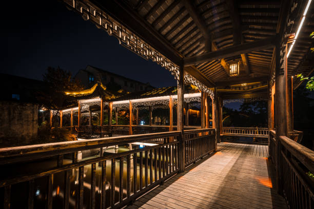 Ancient folk houses along river, Nanxun ancient town, China