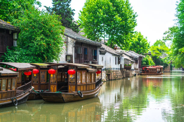 istock Ancient folk houses along river, Nanxun ancient town, China 1213805893