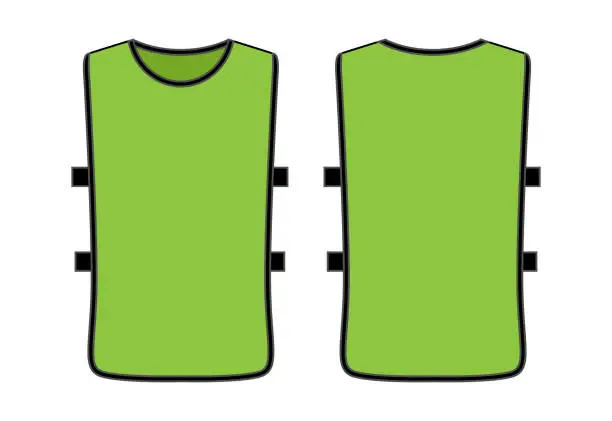 Vector illustration of Soccer & Football Training Green Vest Vector For Template.