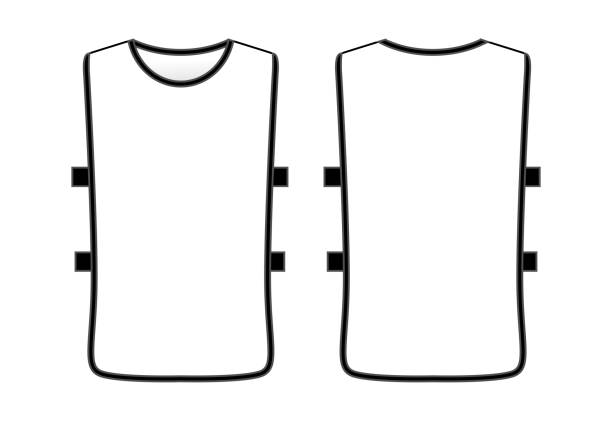 ilustraciones, imágenes clip art, dibujos animados e iconos de stock de fútbol & fútbol entrenamiento blanco chaleco vectorial para la plantilla. - waistcoat