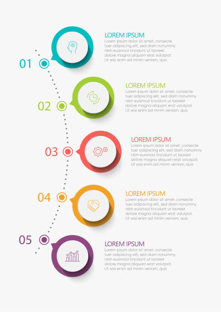 Business data visualization. timeline infographic icons designed for abstract background template Business data visualization. timeline infographic icons designed for abstract background template milestone element modern diagram process technology digital marketing data presentation chart Vector staircase stock illustrations