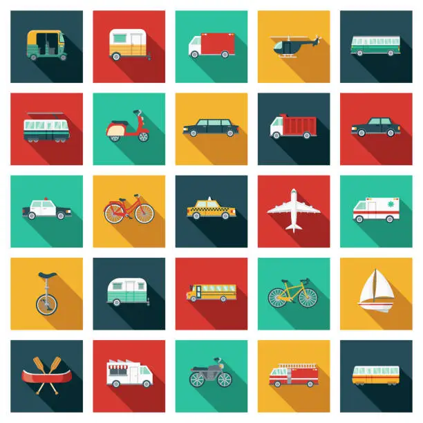 Vector illustration of Transportation Icon Set