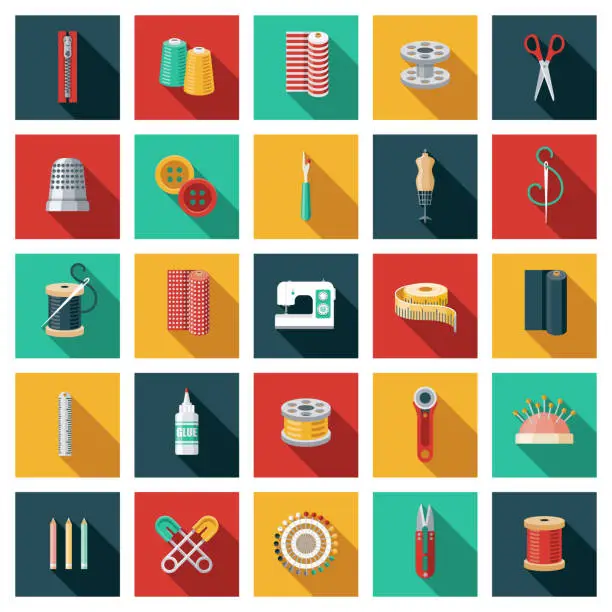Vector illustration of Sewing Icon Set