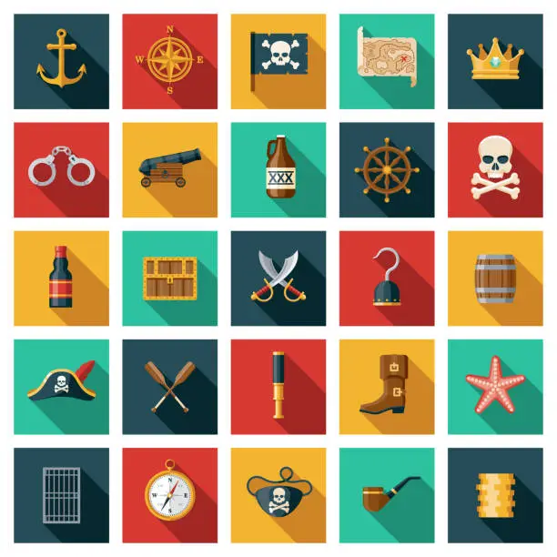 Vector illustration of Pirate Icon Set